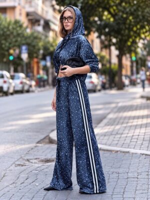 Fashion Limousine Midnight Leopard Print Velvet Set Angie