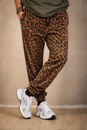 Men’s Pants Libra Velvet Golden Brown Leopard Print