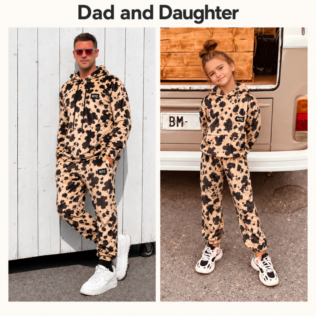 Couples & Family — Beige Cow Print