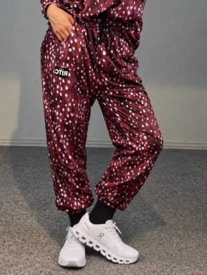 Velvet Pants Bambi Bordeaux Print
