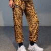 Velvet Pants Cheetah Print