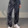 Velvet Pants Midnight Leopard Print