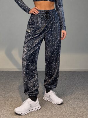 Velvet Pants Midnight Leopard Print