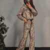 Velvet Set Anima Sand Zebra Print – flared trousers