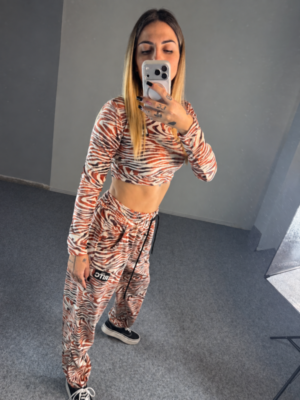 Βελουτέ Σετ Nina Copper Zebra Print