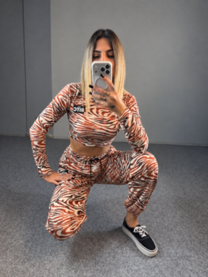 Βελουτέ Σετ Nina Copper Zebra Print