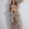 Βελουτέ Σετ Nina Sand Zebra Print – μπροστινή όψη